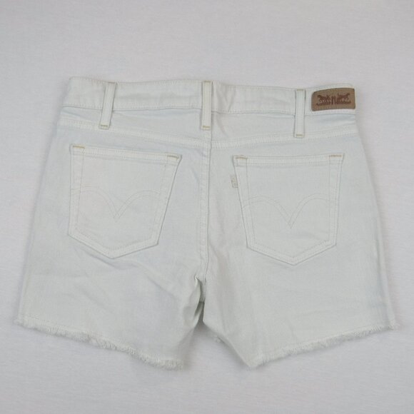 Levi's Off-White Cut Off Hem Jean Shorts Women's Size 4 - Picture 6 of 11